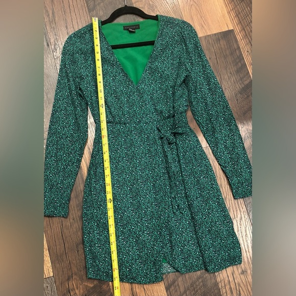 Sanctuary - Anthropology Stay The Night Long Sleeve Wrap Dress Emerald Leo Sz 2 - Picture 5 of 12